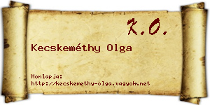 Kecskeméthy Olga névjegykártya