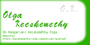olga kecskemethy business card