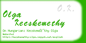 olga kecskemethy business card